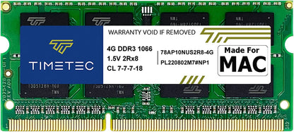 4GB Compatible for Apple DDR3 1067Mhz / 1066Mhz PC3-8500 CL7 Dual Rank for Mac Book, Mac Book Pro, Imac, Mac Mini (Late 2008, Early/Mid/Late 2009, Mid 2010) SODIMM Memory MAC RAM Upgrade