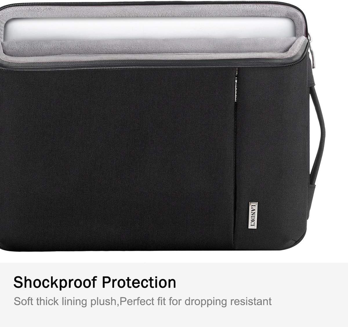 360° Protective Laptop Sleeve 11.6 Inch for Surface Pro 7 8 9/Laptop Go 2 3, Macbook Air 11, Small Computer Bag Carrying Case for 11-12 Inch Chromebook, Slim, Shockproof, Waterproof, Black