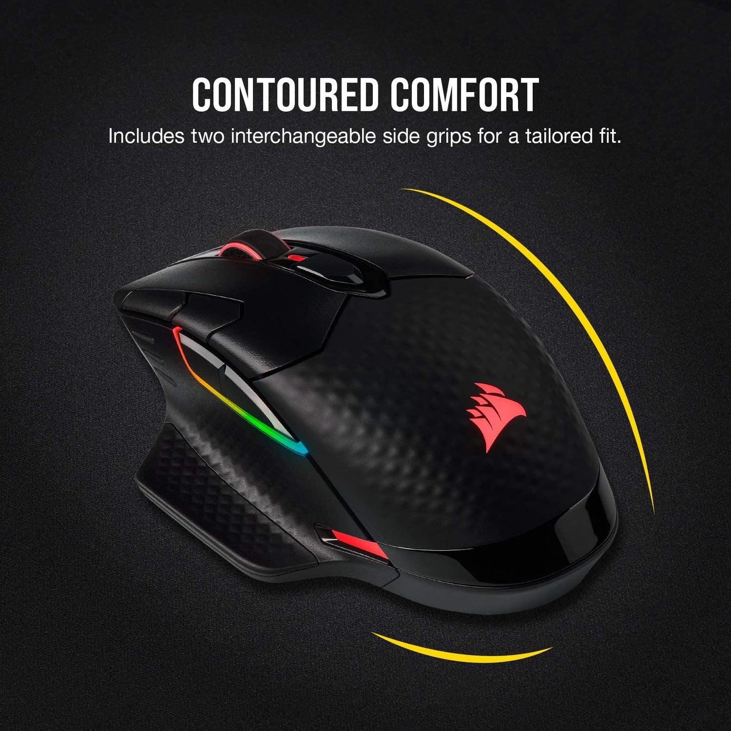 Dark CORE RGB PRO Wireless/Wired FPS MOBA Gaming Mouse – 18,000 DPI, Fast Response Time, 8 Programmable Side Buttons, Dynamic Multi-Color Backlighting – Black