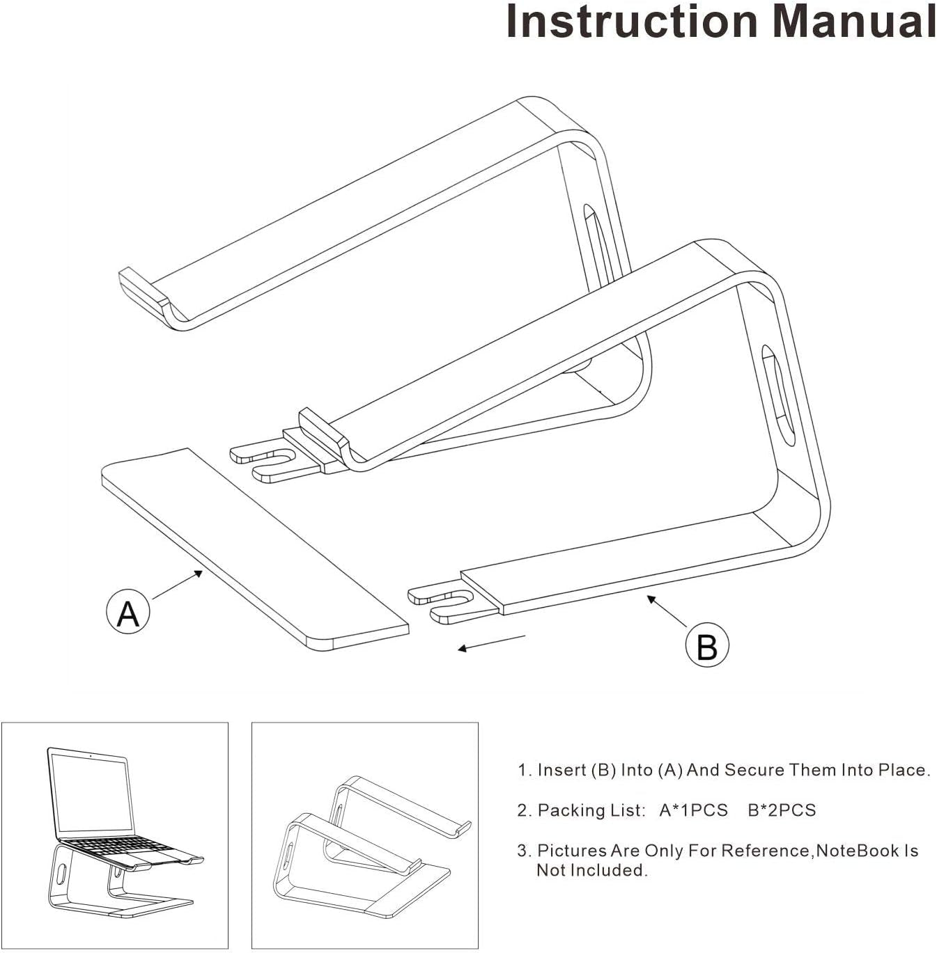 Ergonomic Aluminum Laptop Mount | Computer Stand & Holder - Compatible with Macbook, HP, Lenovo, Samsung, Huawei & More (10-17.3" Laptops) - Rose Gold